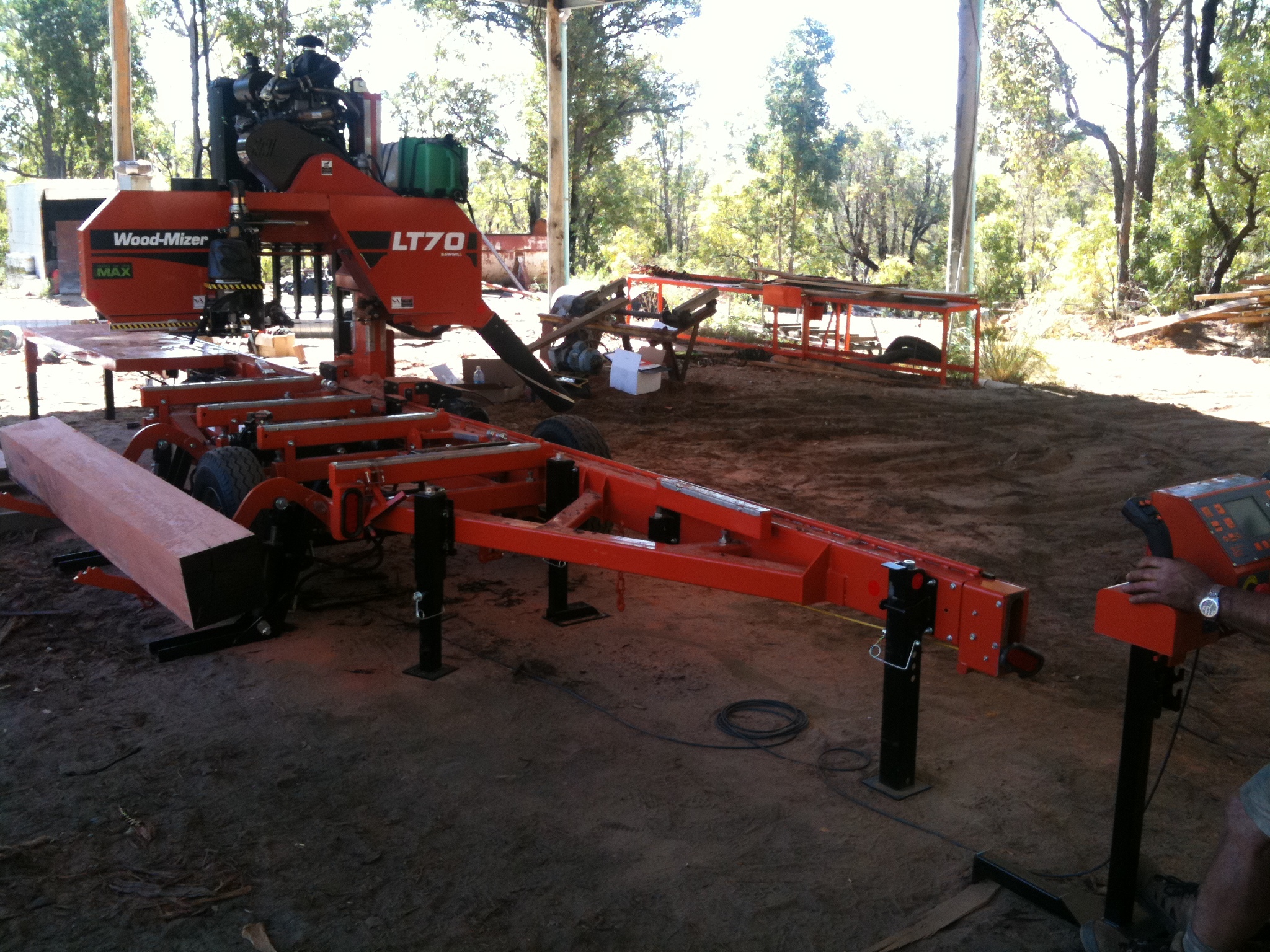 Mark Hutchison's first timber mill in Donnybrook, Western Australia