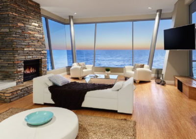 Bamboo timber floor in Perth home facing the ocean