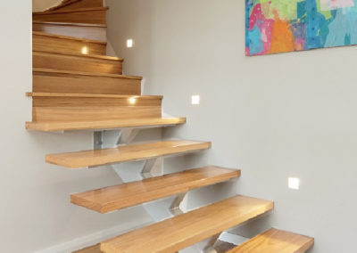 Open tread blackbutt staircase with spine