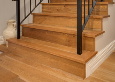 Stair treads using French Oak timber floorboards