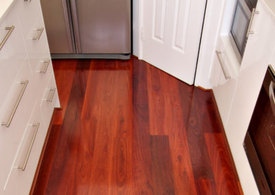 Kitchen floor with jarrah timber