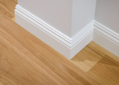 NSW Blackbut timber flooring flush with skirting