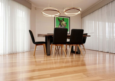 Blackbutt flooring in dining room with natural sunlight