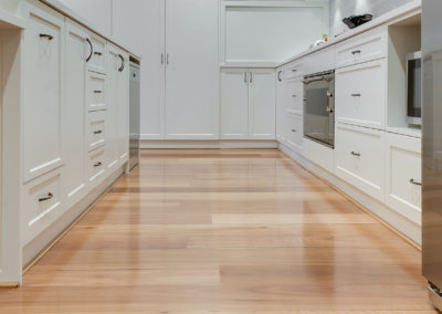 Kitchen with NSW blackbutt floorboards