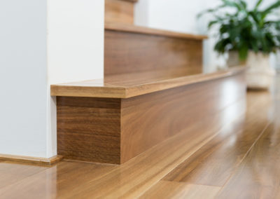 Spotted gum timber flooring step