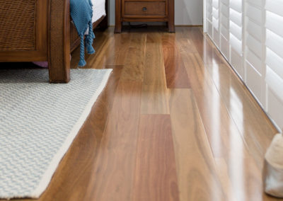 Spotted gum floor in bedroom area with natural light