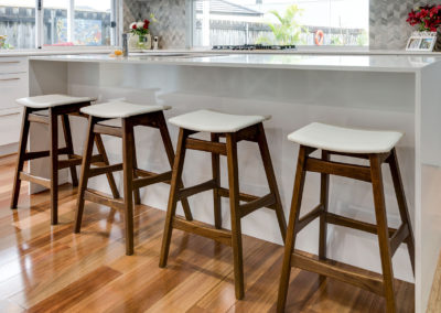 Spotted gum floor in kitchen area with island bench