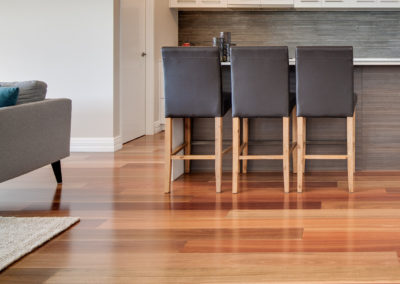 Spotted gum in kitchen and lounge room in Perth home