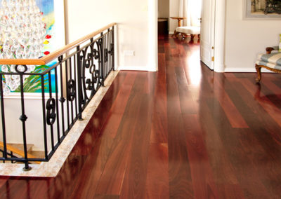 jarrah timber flooring with steel balustrade