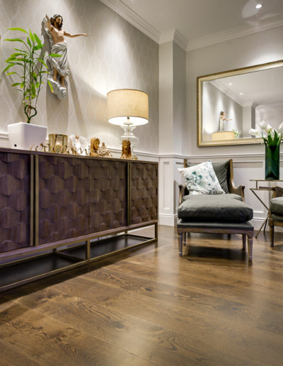 French Oak timber floorboards used in casual reading area of Perth home