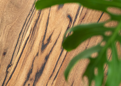Close up shot of Marri timber flooring black vein
