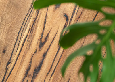 Close up shot of Marri timber flooring black vein