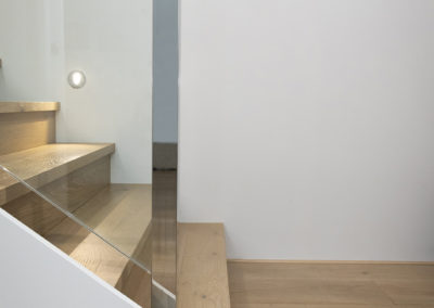 French Oak Engineered timber flooring staircase with balustrade