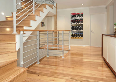 Blackbutt timber flooring staircase on second level of home
