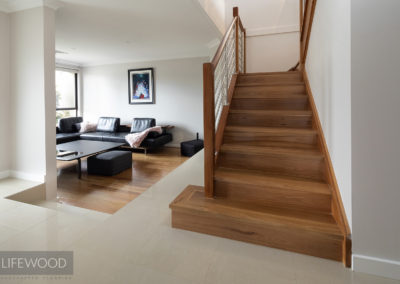 Blackbutt timber flooring and staircase design
