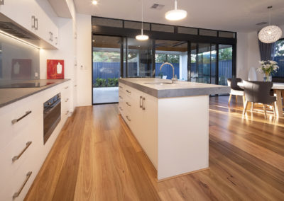 Blackbutt timber flooring in kitchen