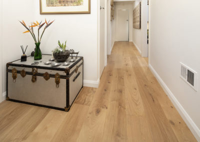 Oak timber flooring in passageway