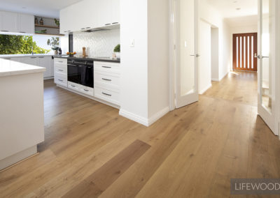 French Oak timber flooring passage way