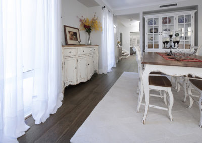 French Oak timber floorboards laid in dining area