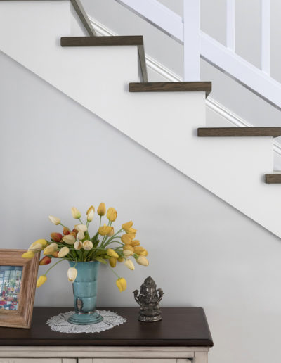 French Oak timber treads on one return staircase