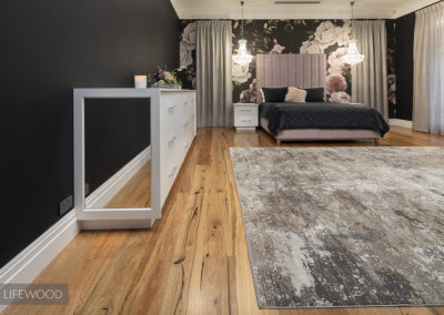 Master bedroom with hardwood timber flooring
