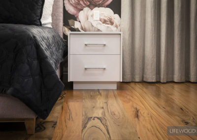 bedside table on marri flooring