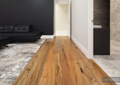 High feature marri timber floorboards running through home