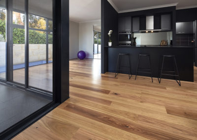 Open plan home with blackbutt timber Flooring