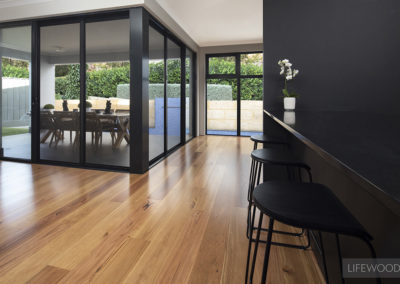 Open plan home with blackbutt timber Flooring