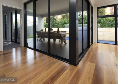 Open plan home with blackbutt timber Flooring