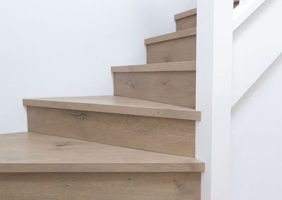 Limed Wash French Oak Floor stairs in DIY