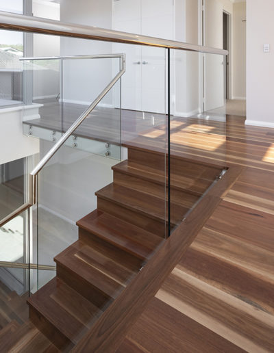 Spotted Gum flooring Turning Staircase
