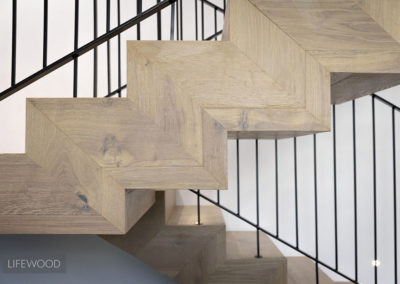 French Oak Flooring Limed wash Staircase details