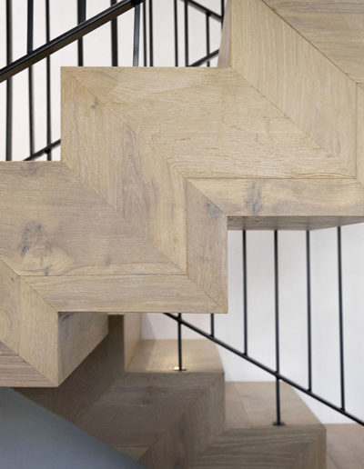 French Oak Flooring Limed wash Staircase details