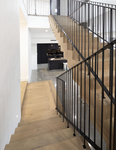 French Oak Flooring Limed wash stairs turning