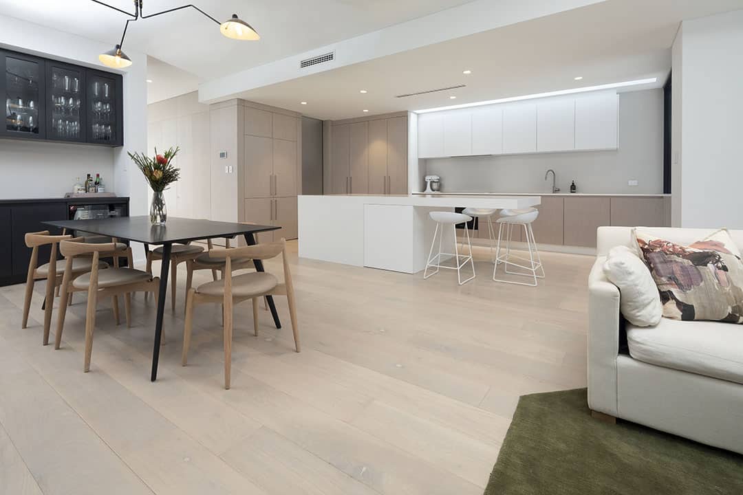 Antique White French Oak Flooring dining