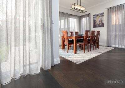 French Oak Flooring Charcoal Dining Room