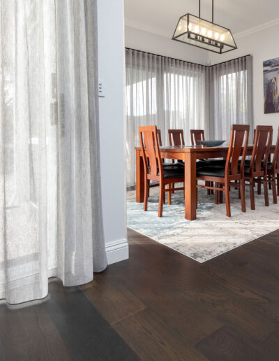French Oak Flooring Charcoal Dining Room