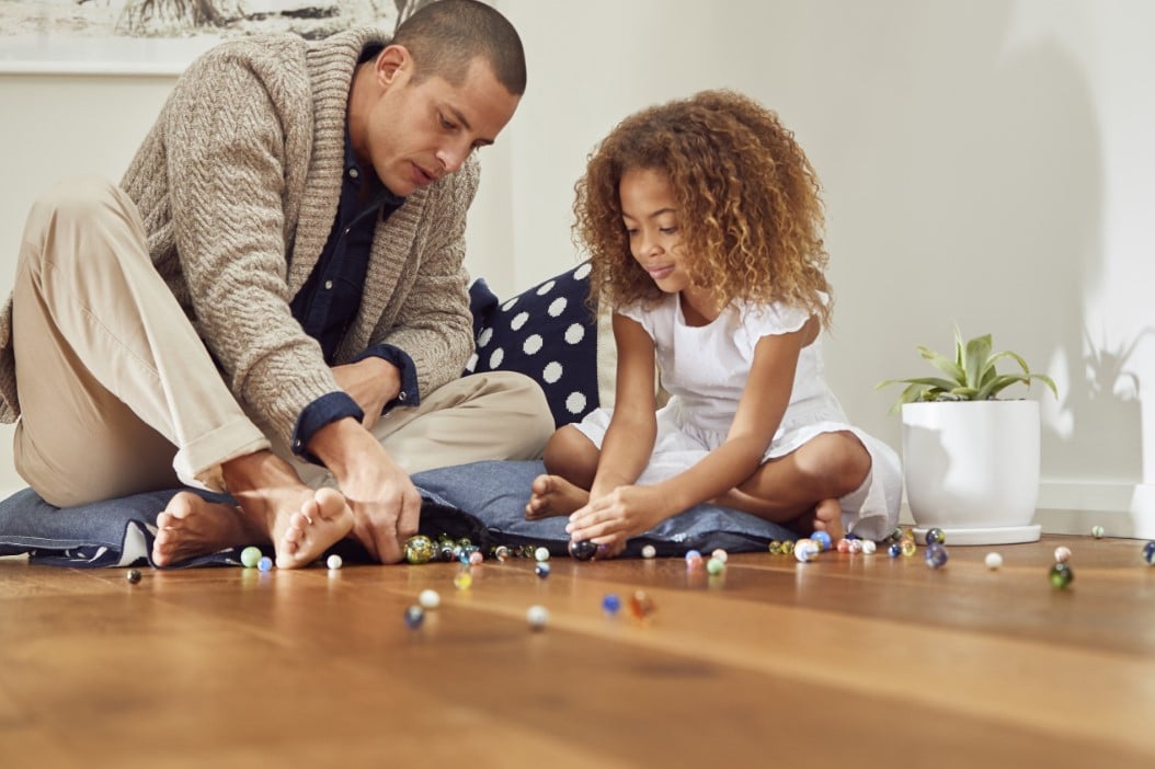 Marbles on floor-100 Marri Hardwood Floorboards