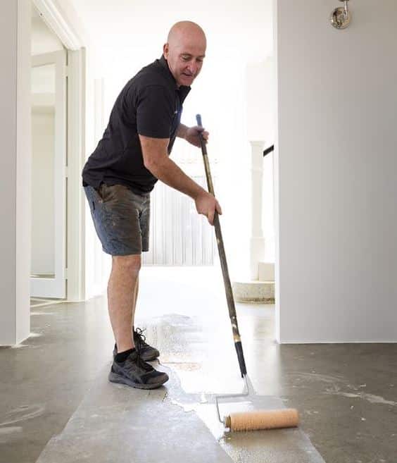 Brian Laying Moisture Barrier Marri Kitchen flooring