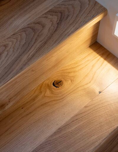 French Oak Staircase lighting