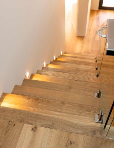 French Oak Staircase lighting